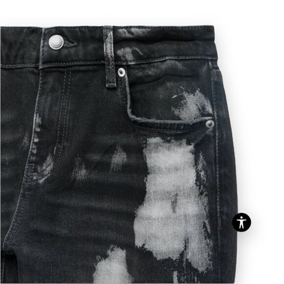 Zara Bleached Jeans Distressed Denim Gray Slim Fit Mid Rise US 4 BNWT - Picture 8 of 10